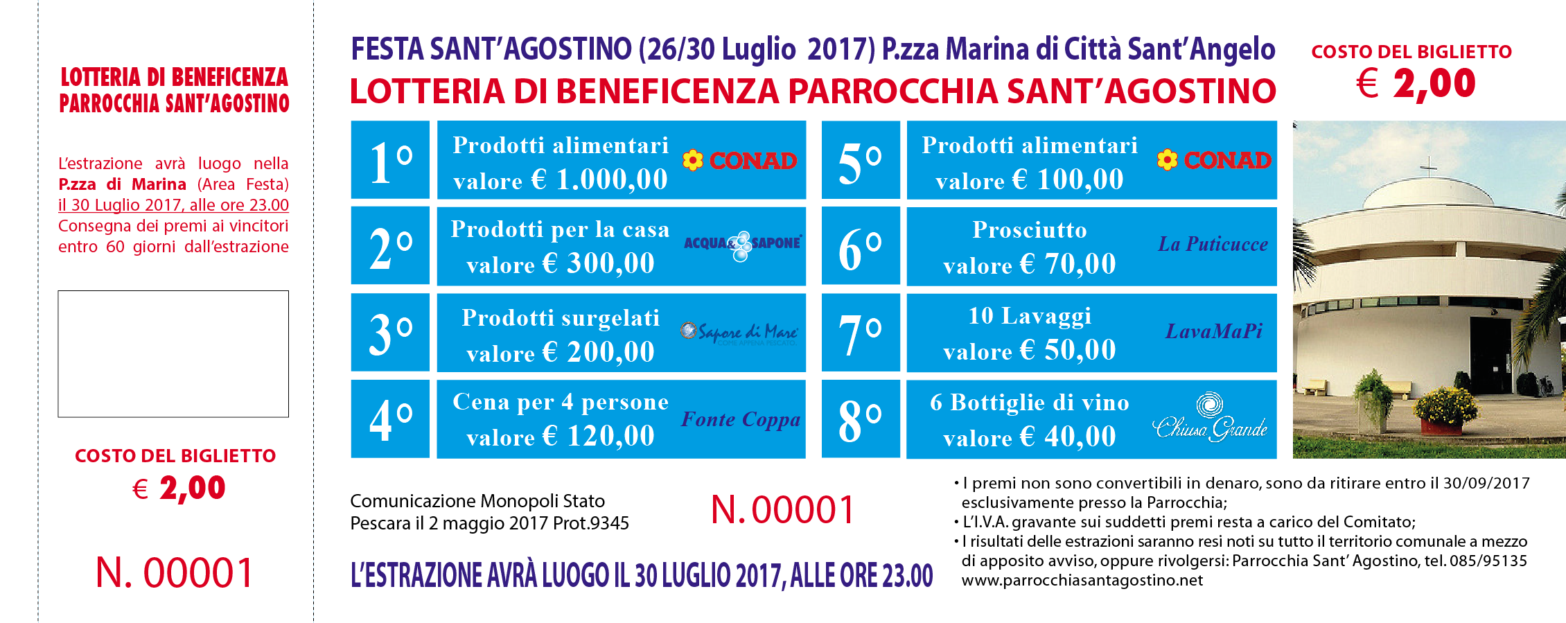Lotteria Festa Sant'Agostino 2017